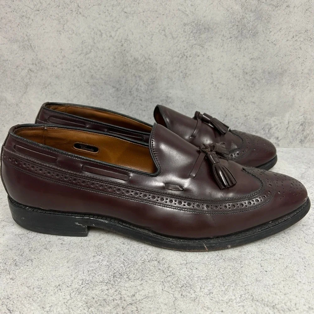 Allen Edmonds Tasseled Wingtip Classic‎ Burgundy Loafers Shoes Men's Size US 11